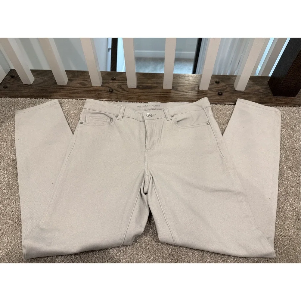 Michael Kors Women's Gray Denim Jeans Logo Accent 5-Pocket‎ Light Wash Size 6